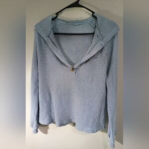 Elegant Sky Blue V-Neck Sweater